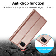 For iPhone 16e LC.IMEEKE Strong Magnetism Microfiber Leather Phone Case(Rose Gold)