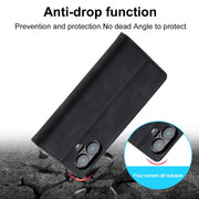 For iPhone 16 LC.IMEEKE Strong Magnetism Microfiber Leather Phone Case(Black)