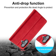 For iPhone 16 Plus LC.IMEEKE Strong Magnetism Microfiber Leather Phone Case(Red)