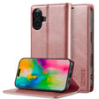 For iPhone 16 Plus LC.IMEEKE Strong Magnetism Microfiber Leather Phone Case(Rose Gold) - iPhone 16 Plus Cases by LC.IMEEKE | Online Shopping South Africa | PMC TechLife | Buy Now Pay Later Mobicred