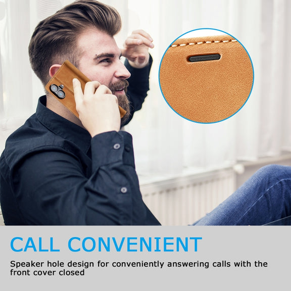For iPhone 16 Plus LC.IMEEKE Strong Magnetism Microfiber Leather Phone Case(Brown)