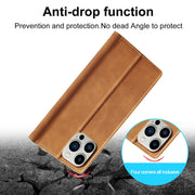 For iPhone 16 Pro Max LC.IMEEKE Strong Magnetism Microfiber Leather Phone Case(Brown)