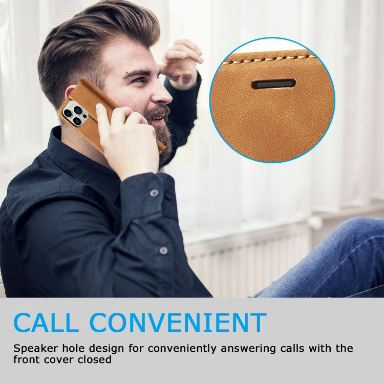 For iPhone 16 Pro Max LC.IMEEKE Strong Magnetism Microfiber Leather Phone Case(Brown)