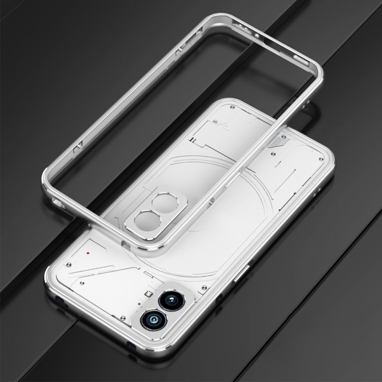 For Nothing Phone 2 Aurora Series Lens Protector + Metal Frame Protective Phone Case(Black Red)