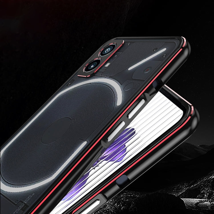For Nothing Phone 2a Aurora Series Metal Frame Protective Phone Case(Black Red)
