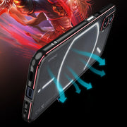 For Nothing Phone 2a Aurora Series Metal Frame Protective Phone Case(Black Red)
