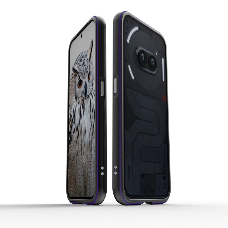 For Nothing Phone 2a Aurora Series Metal Frame Protective Phone Case(Black Purple)