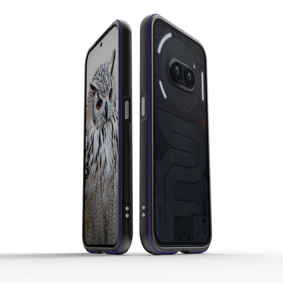 For Nothing Phone 2a Aurora Series Metal Frame Protective Phone Case(Black Purple)