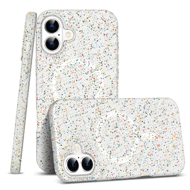 For iPhone 16 Plus Colorful Frosted Magsafe PC Hybrid TPU Phone Case(White)