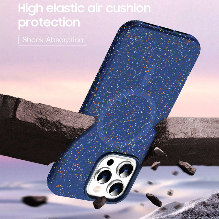 For iPhone 16 Colorful Frosted Magsafe PC Hybrid TPU Phone Case(Blue)