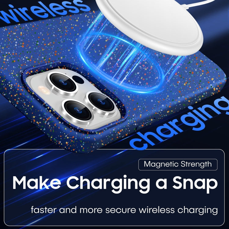 For iPhone 16 Colorful Frosted Magsafe PC Hybrid TPU Phone Case(Blue)