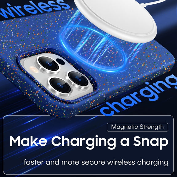 For iPhone 16 Pro Max Colorful Frosted Magsafe PC Hybrid TPU Phone Case(White)