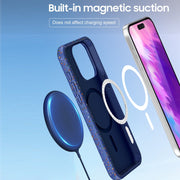 For iPhone 16 Colorful Frosted Magsafe PC Hybrid TPU Phone Case(Blue)