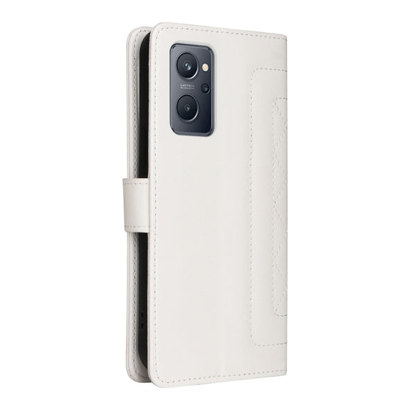 For Realme 9i / OPPO A36 / A96 Diamond Lattice Leather Flip Phone Case(White)