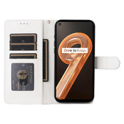 For Realme 9i / OPPO A36 / A96 Diamond Lattice Leather Flip Phone Case(White)