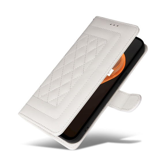 For Realme 9i / OPPO A36 / A96 Diamond Lattice Leather Flip Phone Case(White)