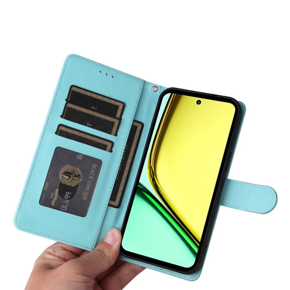 For Realme C67 4G Diamond Lattice Leather Flip Phone Case(Mint Green)