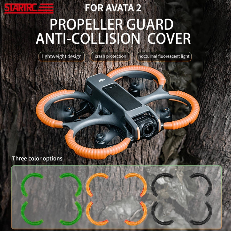 For DJI AVATA 2 STARTRC Propeller TPU Protective Guard Anti-collision Ring Cover(Fluorescent Green)