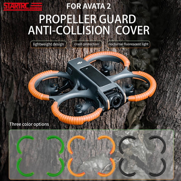 For DJI AVATA 2 STARTRC Propeller TPU Protective Guard Anti-collision Ring Cover(Fluorescent Green)