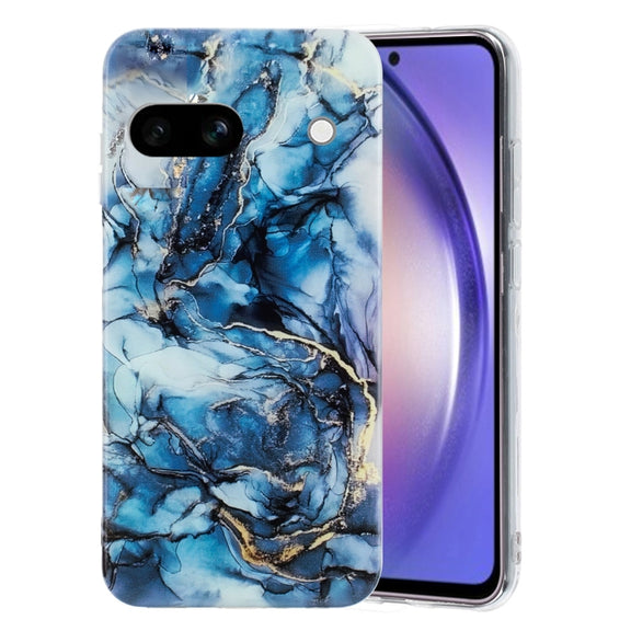 For Google Pixel 8A IMD Marble Pattern TPU Phone Case(Grey)