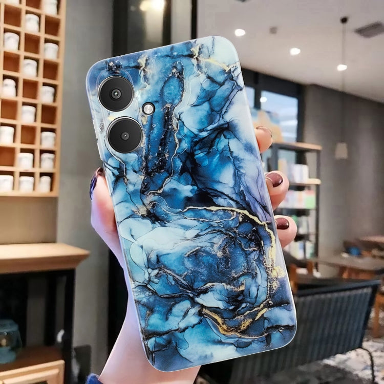 For Xiaomi Redmi 13C 4G IMD Marble Pattern TPU Phone Case(Grey)