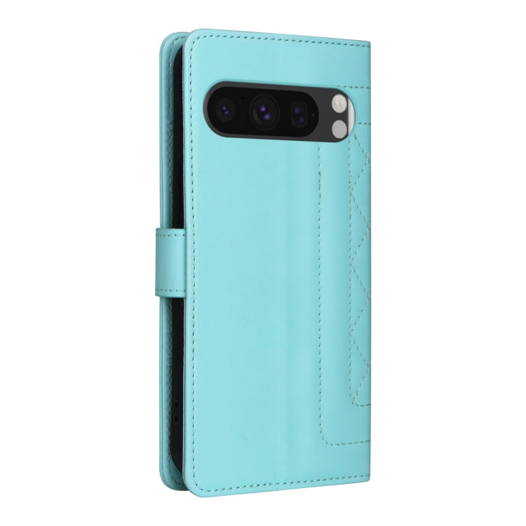 For Google Pixel 9 Diamond Lattice Leather Flip Phone Case(Mint Green)