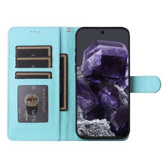For Google Pixel 9 Diamond Lattice Leather Flip Phone Case(Mint Green)