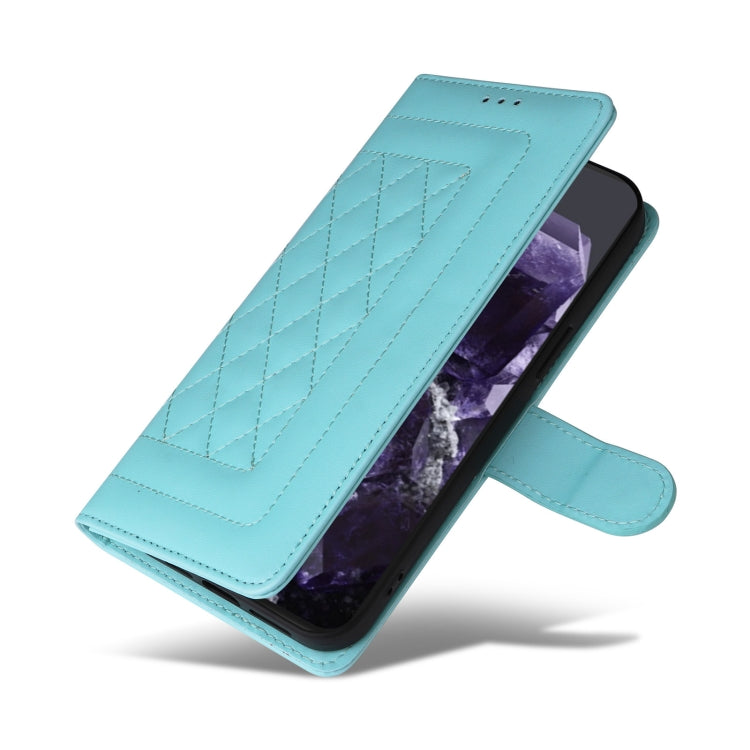 For Google Pixel 9 Diamond Lattice Leather Flip Phone Case(Mint Green)