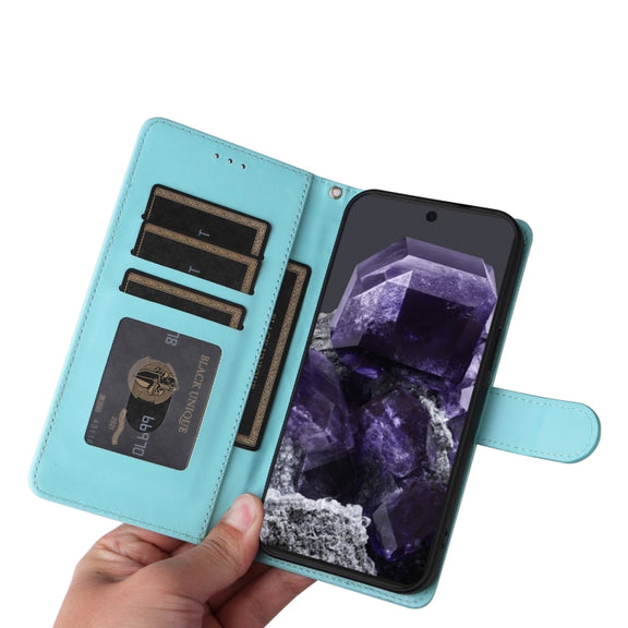 For Google Pixel 9 Diamond Lattice Leather Flip Phone Case(Mint Green)