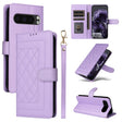 For Google Pixel 9 Diamond Lattice Leather Flip Phone Case(Light Purple) - Google Cases by PMC TechLife | Online Shopping South Africa | PMC TechLife | Buy Now Pay Later Mobicred