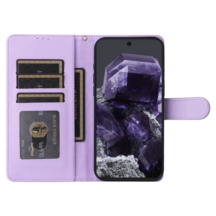 For Google Pixel 9 Diamond Lattice Leather Flip Phone Case(Light Purple)