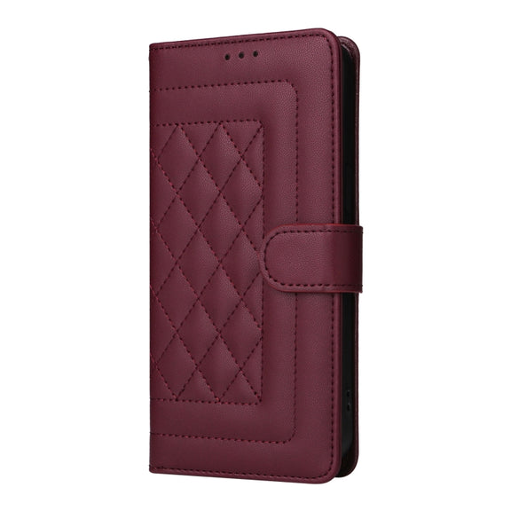For Google Pixel 9 Diamond Lattice Leather Flip Phone Case(Wine Red)