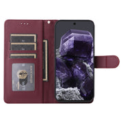 For Google Pixel 9 Diamond Lattice Leather Flip Phone Case(Wine Red)
