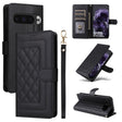 For Google Pixel 9 Diamond Lattice Leather Flip Phone Case(Black) - Google Cases by PMC TechLife | Online Shopping South Africa | PMC TechLife | Buy Now Pay Later Mobicred
