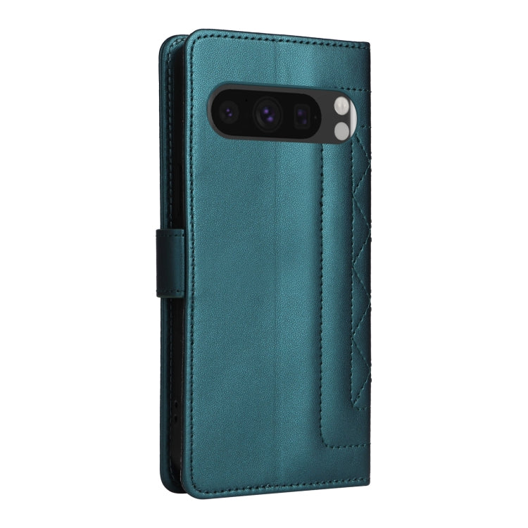 For Google Pixel 9 Diamond Lattice Leather Flip Phone Case(Green)