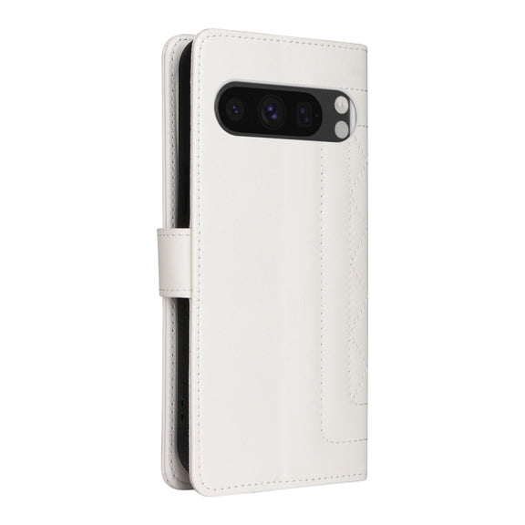 For Google Pixel 9 Pro Diamond Lattice Leather Flip Phone Case(White)