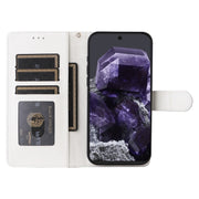 For Google Pixel 9 Pro Diamond Lattice Leather Flip Phone Case(White)