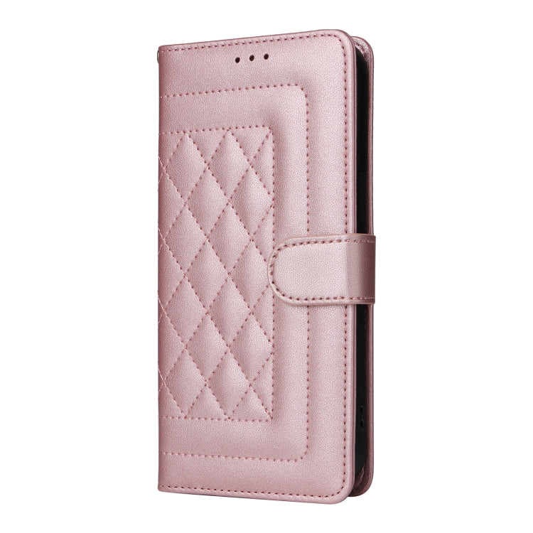 For Google Pixel 9 Pro Diamond Lattice Leather Flip Phone Case(Rose Gold)