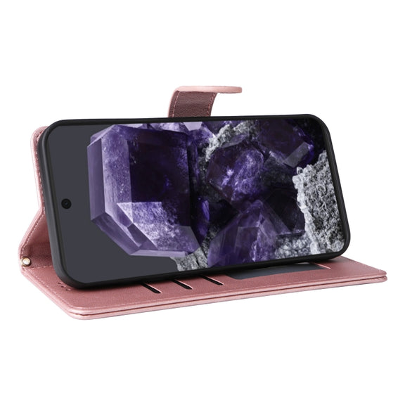For Google Pixel 9 Pro Diamond Lattice Leather Flip Phone Case(Rose Gold)