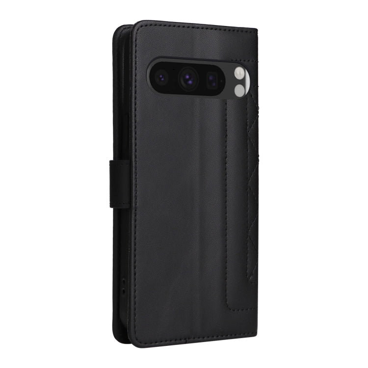 For Google Pixel 9 Pro Diamond Lattice Leather Flip Phone Case(Black)