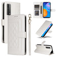 For Huawei P Smart 2021 Diamond Lattice Leather Flip Phone Case(White) - Huawei Cases by PMC TechLife | Online Shopping South Africa | PMC TechLife | Buy Now Pay Later Mobicred
