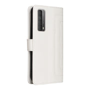 For Huawei P Smart 2021 Diamond Lattice Leather Flip Phone Case(White)