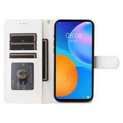 For Huawei P Smart 2021 Diamond Lattice Leather Flip Phone Case(White)