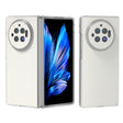 For vivo X Fold3 ABEEL Genuine Leather Elegant Frosted Transparent Edge Phone Case(White) - vivo Cases by PMC TechLife | Online Shopping South Africa | PMC TechLife | Buy Now Pay Later Mobicred
