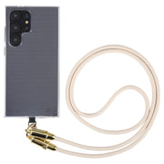 Type-C to Type-C Braid Data Cable Phone Anti-lost Crossbody Lanyard, Length: 1.2m(Khaki)