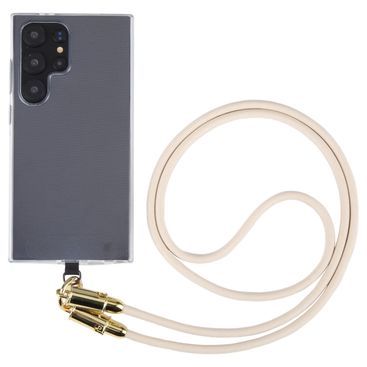 Type-C to Type-C Braid Data Cable Phone Anti-lost Crossbody Lanyard, Length: 1.2m(Khaki)