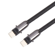 Type-C to Type-C Braid Data Cable Phone Anti-lost Crossbody Lanyard, Length: 1.2m(Black)
