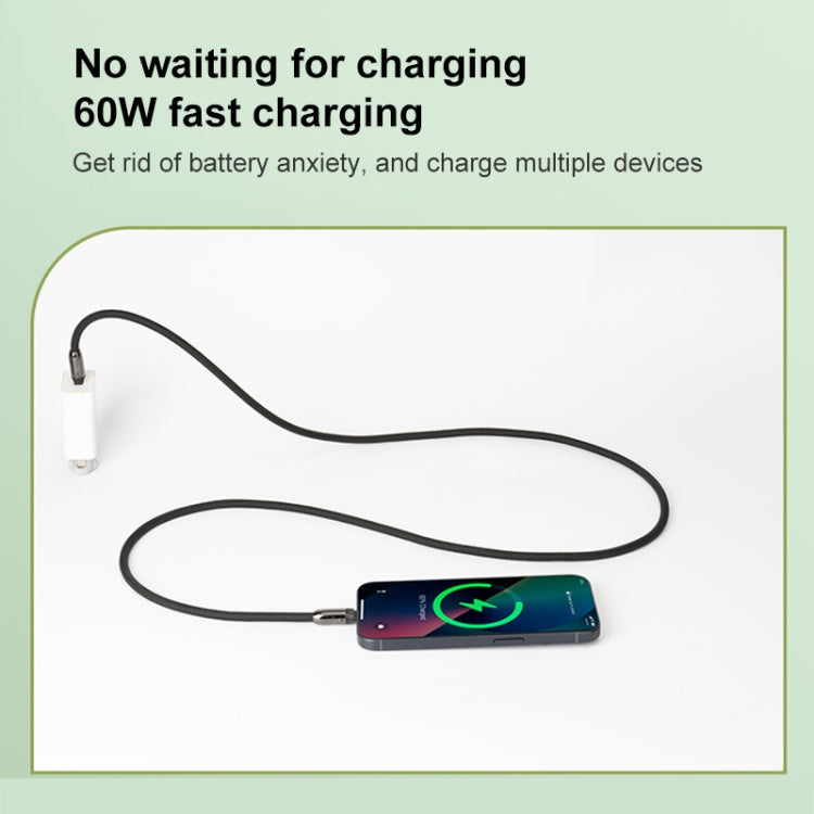 Type-C to Type-C Braid Data Cable Phone Anti-lost Crossbody Lanyard, Length: 1.2m(Khaki)