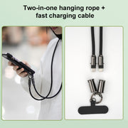 Type-C to Type-C Braid Data Cable Phone Anti-lost Crossbody Lanyard, Length: 1.2m(Black)