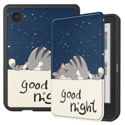 For KOBO Clara Colour 2024 / BW Painted Voltage Caster TPU Leather Smart Tablet Case(Lazy Cat)